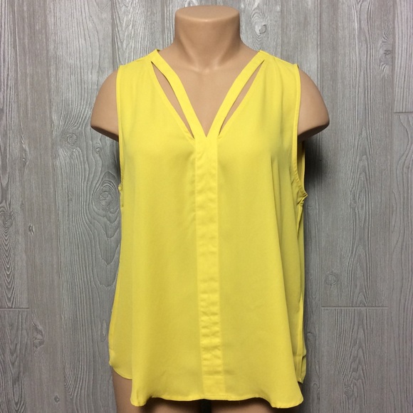 Zenobia Tops - NWT Yellow Tank Blouse PLUS SIZE